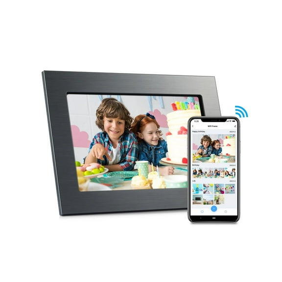 eco4life 10.1-In. Wi-Fi Digital Photo Frame with Photos/Video Sharing and Touch Screen, Metal Frame, CPF1033