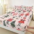 thumbnail image 3 of Homewish Merry Christmas Full Size Sheets,Red Nutcracker Soldier Bed Sheets,Cartoon Xmas Tree Sheet Sets For Child,Breathable Home Decor,4pcs, 3 of 7