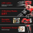 thumbnail image 3 of 20V Cordless Drill, Electric Power Drill Set with Battery Charger, 3/8” Keyless Chuck, 2 Variable Speed, 18+3 Torque, 72pcs Driver Bits and Belt Hook, Red, 3 of 6
