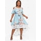 thumbnail image 2 of Vestido Midi de Encaje con Estampado Floral en Talla Extra Rosegal  Vestidos Estampados Tallas Grandes, 2 of 5