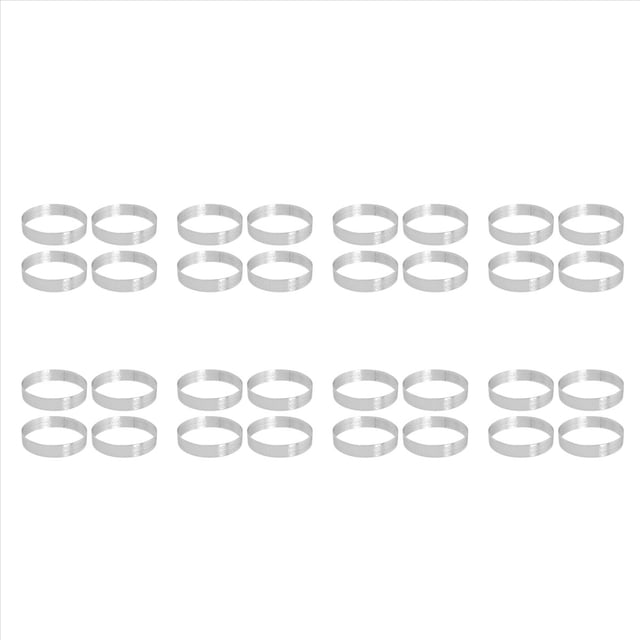 32 Pcs Circular Porous Tart Ring Bottom Tower Pie Cake Mould Heat-Resistant Perforated Cake Mousse Ring,32 x Baking mold,silver