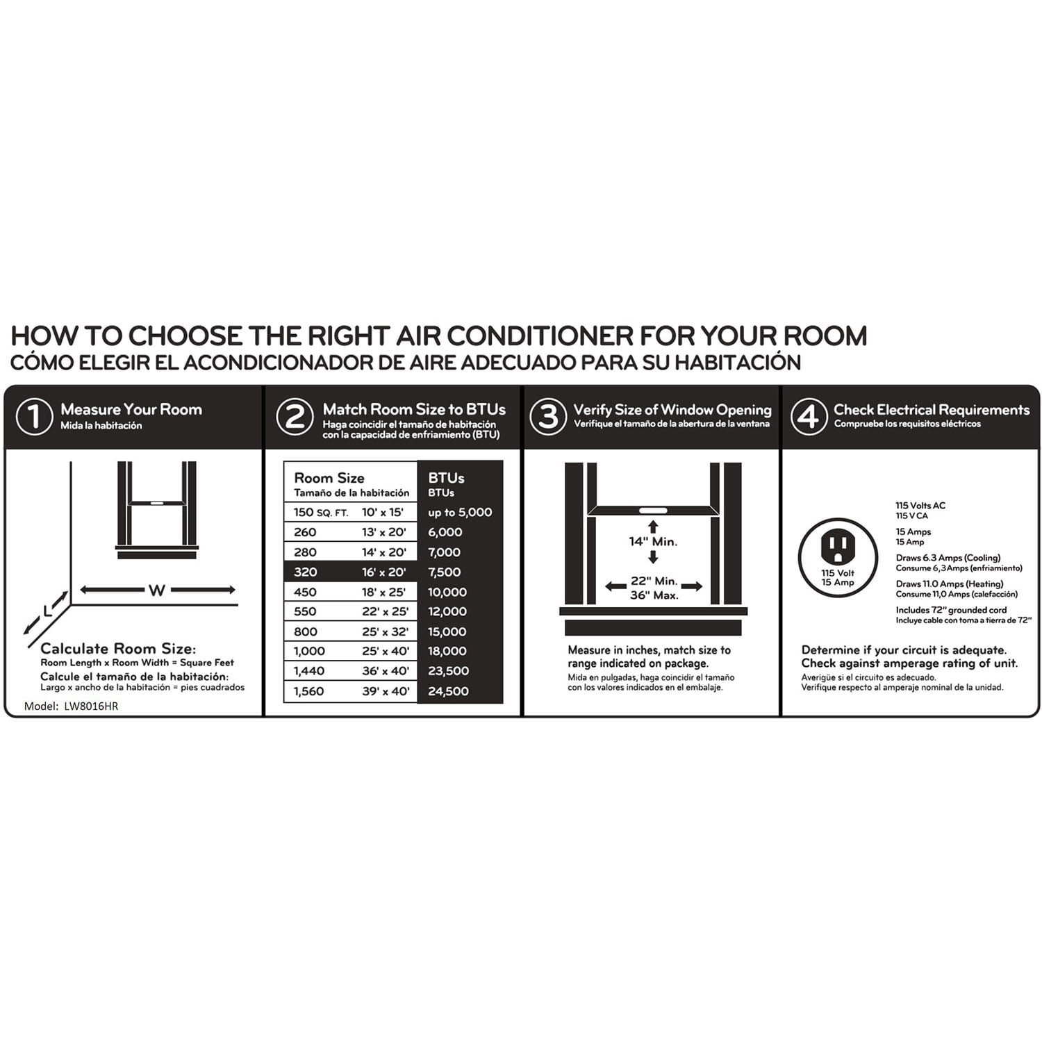 500 btu air conditioner room size