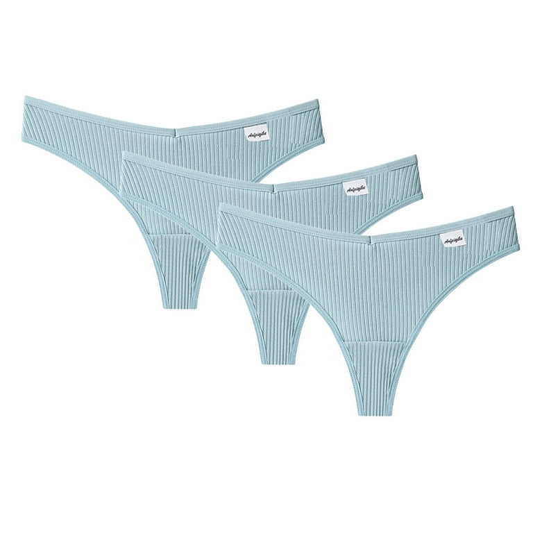 HKEJIAOI Underwear for Women 3PCS Women's Thong G-String Cotton
