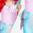 thumbnail image 7 of Joyfy Little Girls Mermaid Princess Costume Purple Dress with Crown & Wig for Halloween Ages 5-7, 7 of 7