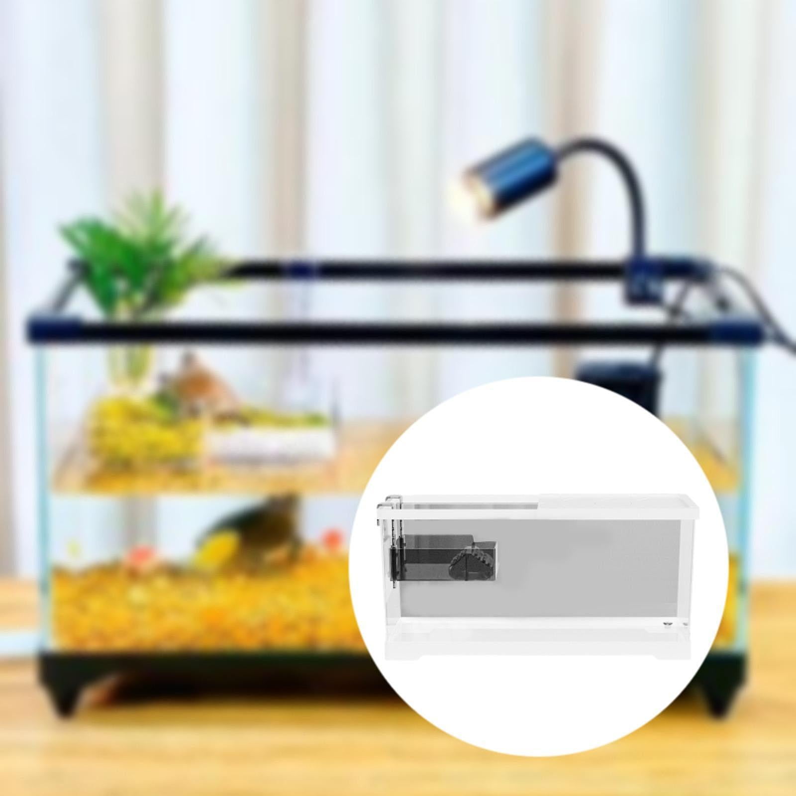 oshhni Turtle Tank Aquarium Hideout Hatching Area Feeding Box with Basking M w and Lid White