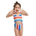thumbnail image 4 of Bullpiano Toddler Girls Striped Swimsuits Breathable One Piece Bathing Suits for Kids Quick Dry Summer Beach Swimwear Rainbow Color Princess Beachwear 6-14TT, 4 of 5