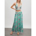 thumbnail image 4 of Shark Slippers Women Summer Skirt Set, Vest with Long Skirt Flower Print Sleeveless Tie-up, 4 of 10
