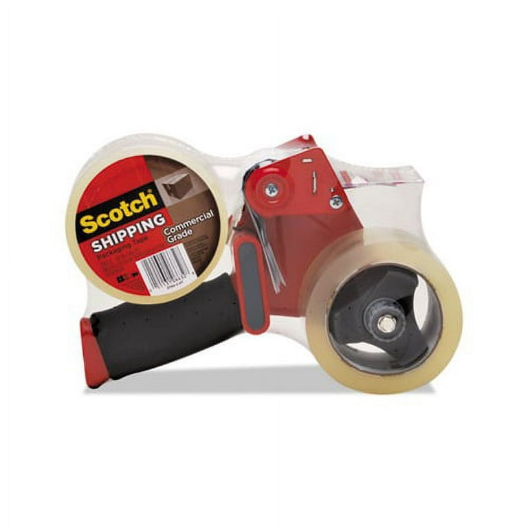 Packaging Tape Dispenser with Two Rolls of Tape, 3 Core, For Rolls Up to  2 x 60 yds, Red