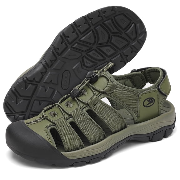 Rumpra Men’s Closed Toe Sport Sandals, Lightweight Outdoor Hiking Beach Shoes