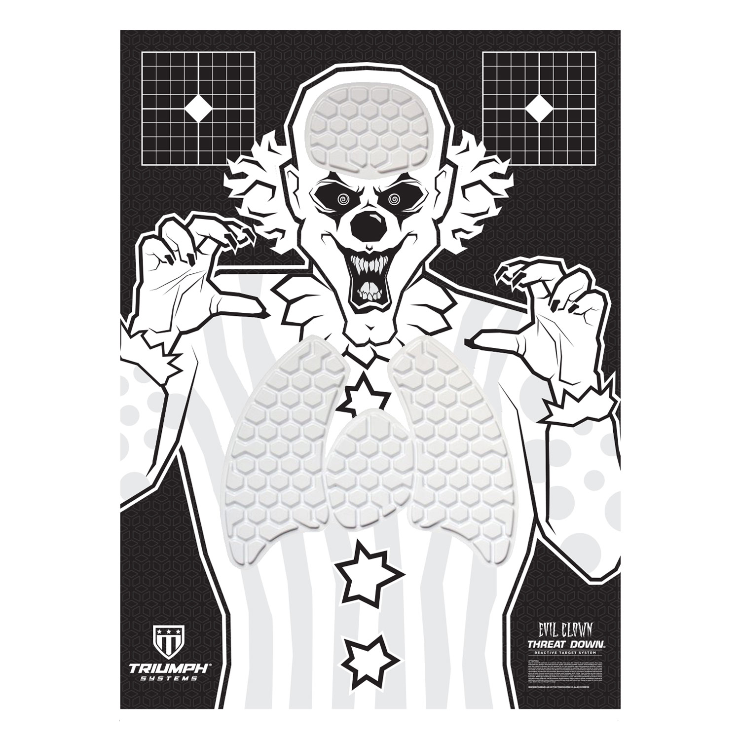 threat down evil clown silhouette 15 pack air rifle target shooting targets bleeding target splatter targets bb targets for shooting walmart com