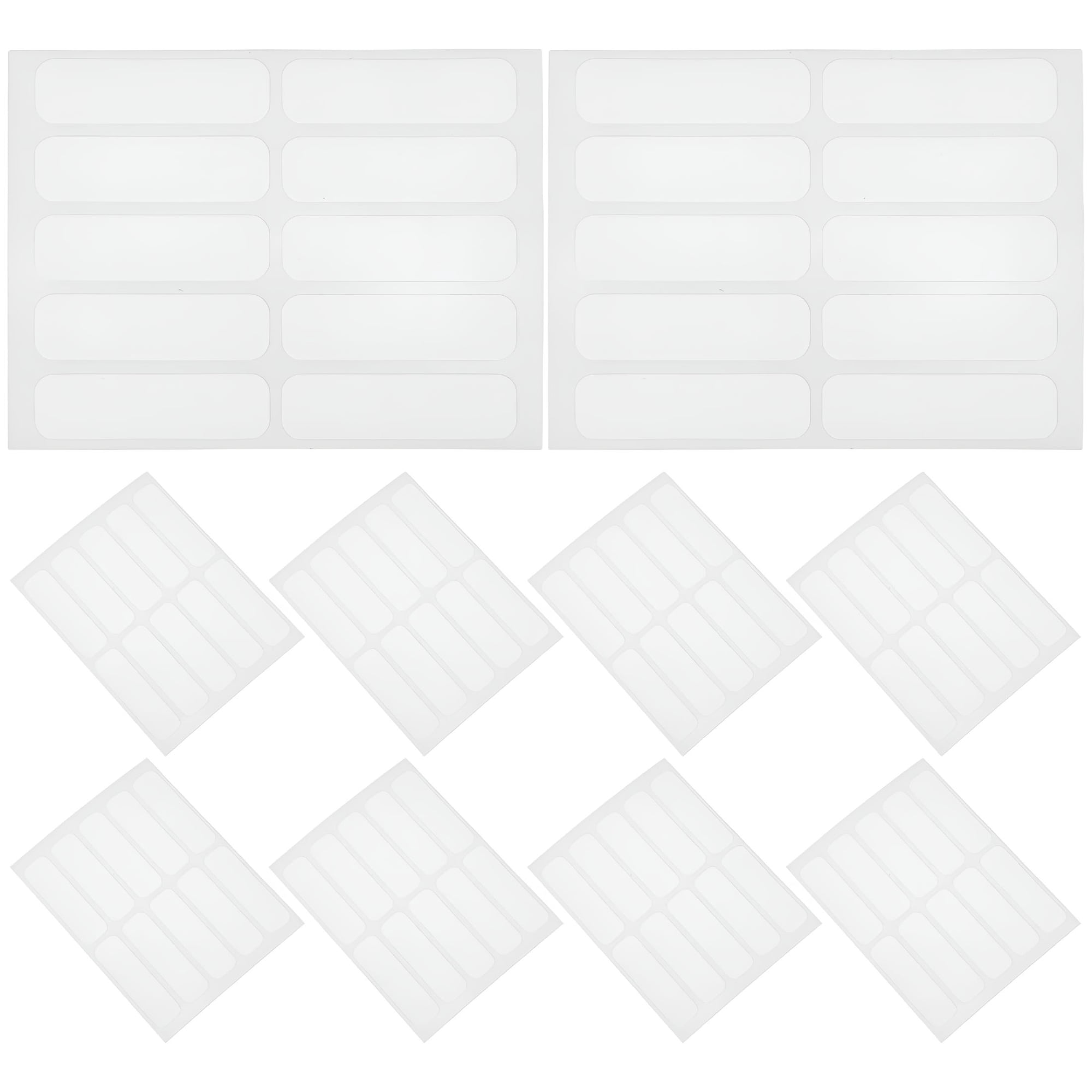 AUQ 100 Pcs Writable Fabric Name Tags, Self-Adhesive Clothing Labels for Nursing Home School Daycare, Laundry Safe Washer Dryer, 1.38 x 0.39 Inch