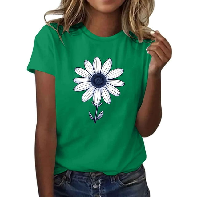 Yhmxh T-shirts pour Femmes T-shirt Imprimé pour Amoureuse Col Rond Manches Courtes Hauts d'Été pour Femmes T-shirts d'Été sous-Vêtements T-shirts pour Femmes