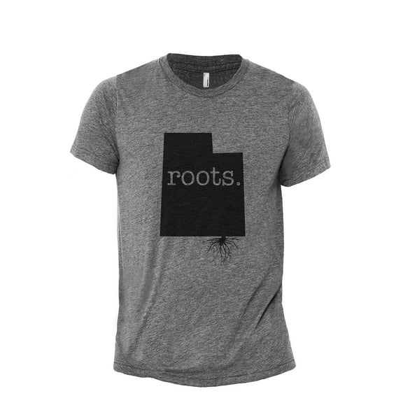 Home Roots State Utah UT Men's Modern Fit Fun Casual T-Shirt Printed Graphic Tee Heather Grey 2X-Large