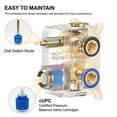 thumbnail image 6 of Shower System, Shower Faucet Set with 12-Inch Rain Showerhead and 2 in 1 Handheld Spray, Wall Mounted High-Pressure Showerhead Combo Set Included Valve and Trim, Brushed Nickel, 6 of 9