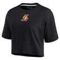thumbnail image 2 of Women's Fanatics Black Los Angeles Lakers Elements Super Soft Boxy Cropped T-Shirt, 2 of 7