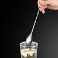 thumbnail image 3 of Cuchara de cóctel, barra agitadora, cuchara larga para mezclar con tenedor, cucharas agitadoras de cóctel con patrón en espiral de acero inoxidable de 10 pulgadas, 6 piezas (plata), 3 of 5