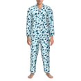 thumbnail image 3 of Balery Cute Shark Pijama para Hombre de Dos Piezas con Manga Larga, Conjunto de Dormir y Descanso Suave con Bolsillos-Medium, 3 of 7