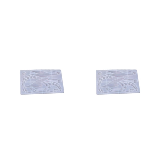 Cateissary Molde de silicona Molde de fundición de epoxi Pegamento de cristal Resina Accesorios de bricolaje Decoración para hornear para convallaria majalis 2piezas