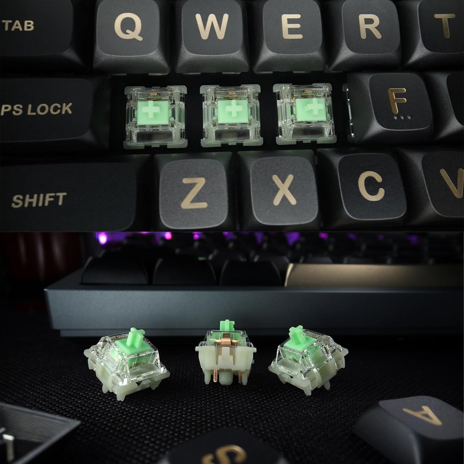 Gateron Baby Kangaroo 2.0 Keyboard Switches, Heavy Tactile RGB LED 5 Pin 22mm Dual-Stage Spring Pre-lubed Switches for MX Mechanical Keyboard(36PCS)