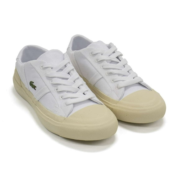 Lacoste Women's Sideline 0121 6 Cfa Cnv Sneaker, White  Light Tan,8 M US