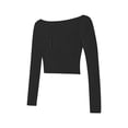 thumbnail image 3 of Arvbitana Women Crop Knitting Tops Shirt Top Long Sleeve Ribbed Stylish Square Neck Buttons Casual Street Party Blouse, 3 of 6