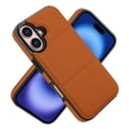 thumbnail image 2 of Back Case for iPhone 16 Plus, Card Slots Kickstand PU Leather Magnetic Button Shockproof Protective Stylish Ultra Slim Phone Case Cover Compatible with iPhone 16 Plus, Brown, 2 of 7