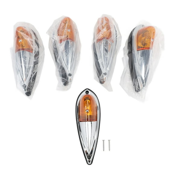 5 Lumières de Toit de Cabine en Forme de Goutte Ambre Universelles pour Camions et VR, Lumières de Toit avec Vis de Montage, Ampoules Halogènes Super Lumineuses Améliorent la Sécurité de Conduite de Nuit, Résistantes aux Intempéries,