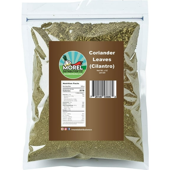 Dried Coriander Leaves. Cilantro Leaf, Cut and Sifted. 1 oz