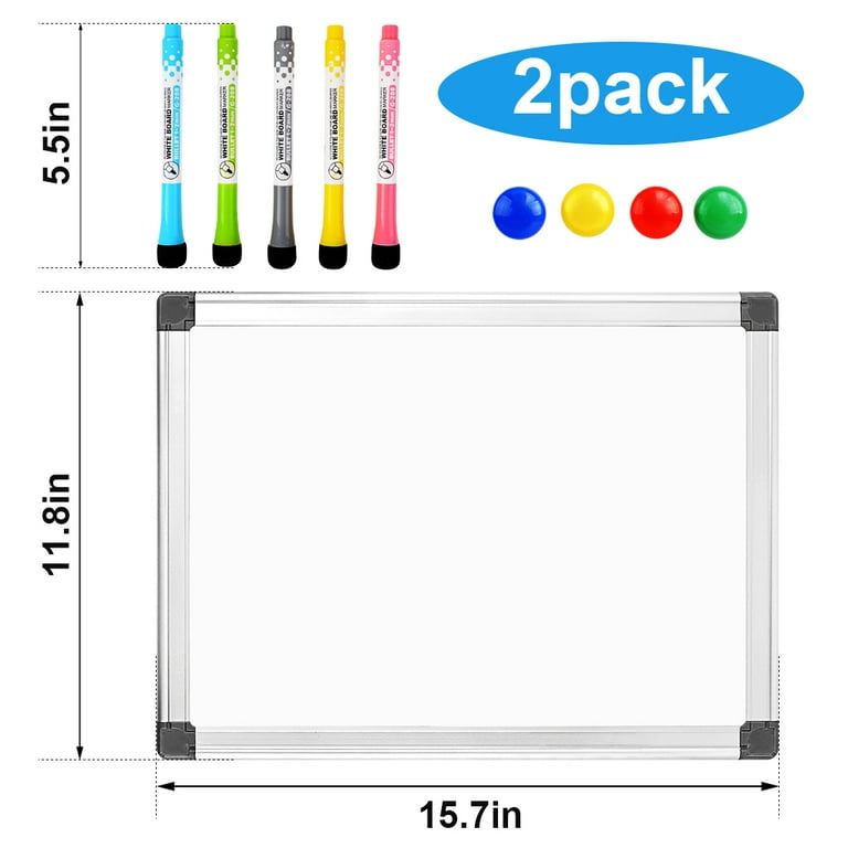 12 x 16 Handheld Dry Erase White Board for Wall Mini Double Sided Easel  Hold for Kids Drawing(2 Pack) 