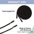 thumbnail image 3 of EKIND 1Pcs 51 Inch Fashionable Durable Cotton Drawstring, Premium Hoodie, Sports Pants, Shorts Universal Drawstring Replacement (Black Rope, Cylinder Metal Head), 3 of 7