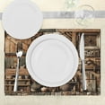 thumbnail image 3 of Ambesonne Rustic Place Mats Set of 4, Medieval Cottage Scene Art, Standard Size, Grey Teal Brown, 3 of 5