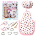 thumbnail image 1 of Juego de disfraces de chef con 3 nutrias para niños, delantales, herramientas para hornear, 11 unida, 1 of 6