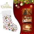 thumbnail image 4 of Coolnut Christmas Stocking Set of 1, Christmas Santa Claus Xmas Stockings and Plush Fur Cuff Stockings Fireplace Decorations for Family Holiday Xmas Party Decorations, 4 of 7