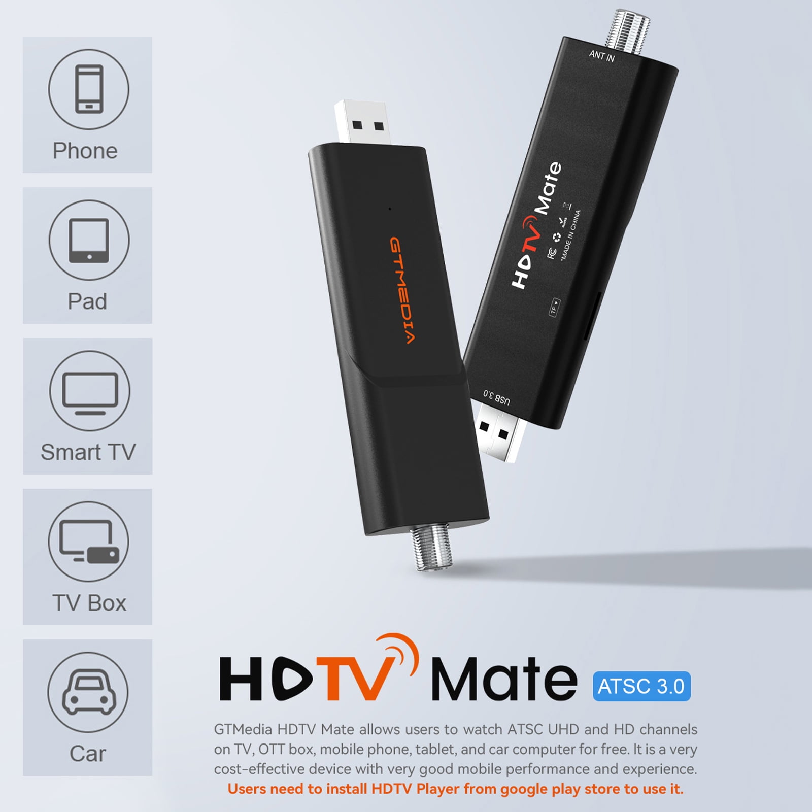 GTMEDIA Smart TV Stick UHD 4K HDTV MATE ATSC 3.0 - High Definition  Streaming for Your Home Entertainment