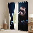 thumbnail image 3 of YST Solar System Curtains for Kids Ferret Blackout Curtains, Galaxy Planets Curtains & Drapes Psychedelic Nebula Celestial Bedroom Curtains, Animal Theme Window Treatments Black, 3 of 5