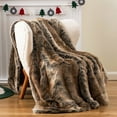 thumbnail image 6 of Brown Faux Fur Blanket ,Thick Cozy Bown Blanket , Fur Throw Blankets for Couch Bed,50"x60", 6 of 9