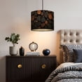 thumbnail image 5 of Linen Drum Lampshades Stacked Wood Log Cross Sections Rustic Brown Natural Texture 13"x13"x10" Light Shade for Table Lamps Floor Lamps Drum Lamp Shades Lampshade Replacement Assembly Required, 5 of 8
