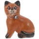 thumbnail image 2 of Cat Figurines Wooden Carving Statue Chocolate Color Solid Wood Home Decor for Decoration, 2 of 4