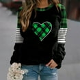 thumbnail image 4 of Kilaqueen St Patricks Day Womens Sweatshirt Crew Neck Long Sleeve Funny Plaid Pullover Tops Casual Classic Fit Holiday Vacation Sweatshirts, 4 of 5