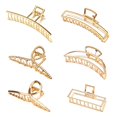 thumbnail image 1 of pinzas para el pelo para mujeres y niñas, metal dorado, antideslizante, grande, pinza para el pelo, pasadores antideslizantes de sujeción fuerte, horquilla de luna creciente para cabello grueso y fino JFHHH pequeña, 1 of 1