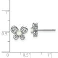 thumbnail image 2 of 925 Sterling Silver Created Opal Stud Earrings Birthstone October Arrow Bow, 2 of 6