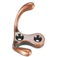 thumbnail image 3 of Unique Bargains Dual Prong Coat Hooks Wall Mounted Retro Double Hooks Utility Bronze Hook for Coat Towel Hat 30mm x 55mm x 29mm 5Pcs, 3 of 5