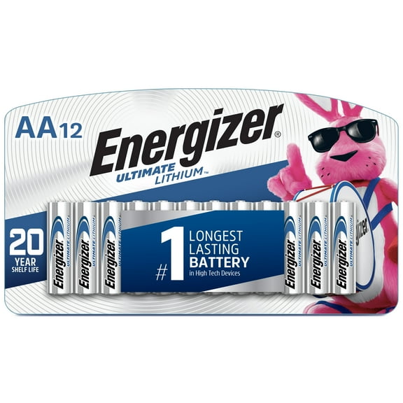 Energizer Ultimate Lithium AA Batteries, Double A Batteries (12 Count) - 2 Pack