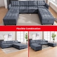 thumbnail image 4 of Puremind Canapé Sectionnel en U, Sofa Sectionnel Modulaire 8 Places avec Ottomane de Rangement et Accoudoirs Réglables pour Salon, Gris Foncé, 4 of 8