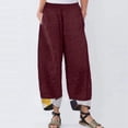thumbnail image 2 of VEKDONE Womens Linen Long Pants Wine S, 2 of 3