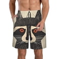 thumbnail image 1 of Fotbe Retro Raccoon Graphic Print Trajes de Baño Estampados para Hombre, Shorts de Verano de Secado Rápido, Ropa de Playa, Bañadores-Large, 1 of 6