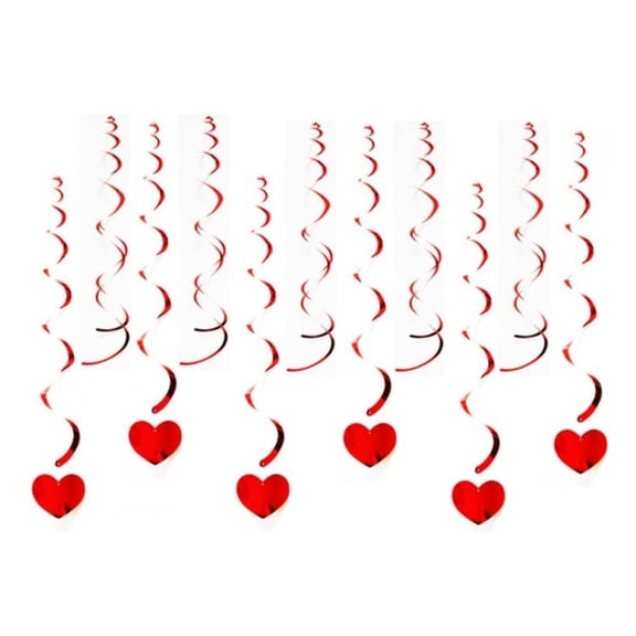 6pc/pack Love Heart Ceiling Hanging Spiral Garland Home Decor DIY Party Ornaments Wedding Valentine's Day Decoration