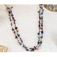 thumbnail image 4 of 56 Inches Long Handmade Multi Stone Nugget Cotton Wax Rope Necklace, 4 of 6
