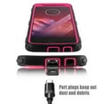 thumbnail image 3 of Moto Z2 Force Case, Moto Z2 Play Case, Mignova Heavy Duty Shockproof Full Body Protection Rugged Hybrid Case Cover with Swivel Belt Clip and Kickstand for Motorola Z Force 2017 (Pink), 3 of 7