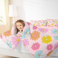 thumbnail image 4 of Homewish Kawaii Cartoon Groovy Bedding Comforter Set for Kids, Garden Flower Floral Twin Comforter Sets, Pink Princess Style Reversible Bedding Set, Breathable Home Decor, 2-Piece, 4 of 8